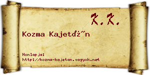 Kozma Kajetán névjegykártya
